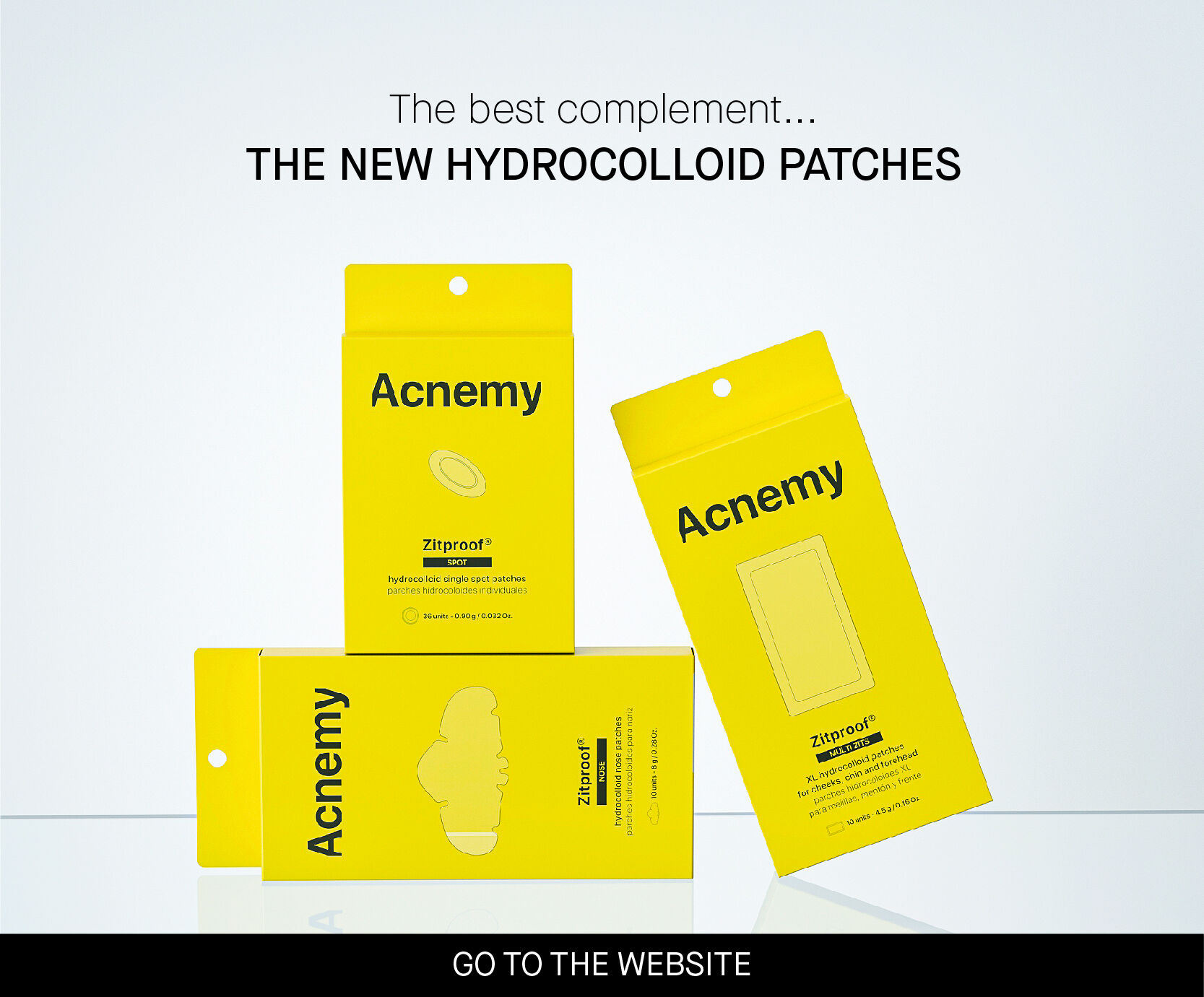 The best complement... THE NEW HYDROCOLLOID PATCHES Acnhemy Zitproof Achemy GO TO THE WEBSITE 
